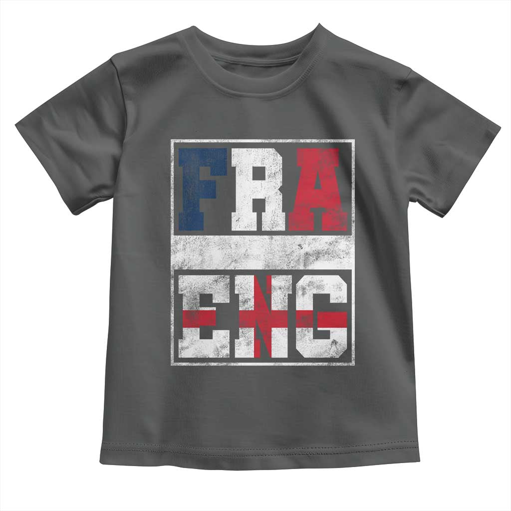FRA ENG France England Flag Graphic Toddler T Shirt French English Country Pride TS02 Dark Heather Print Your Wear