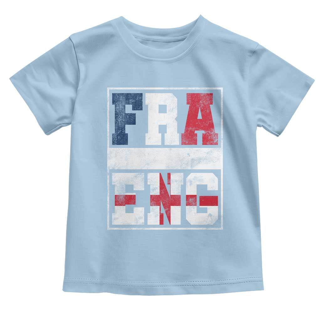 FRA ENG France England Flag Graphic Toddler T Shirt French English Country Pride TS02 Light Blue Print Your Wear