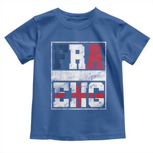 FRA ENG France England Flag Graphic Toddler T Shirt French English Country Pride TS02 Royal Blue Print Your Wear