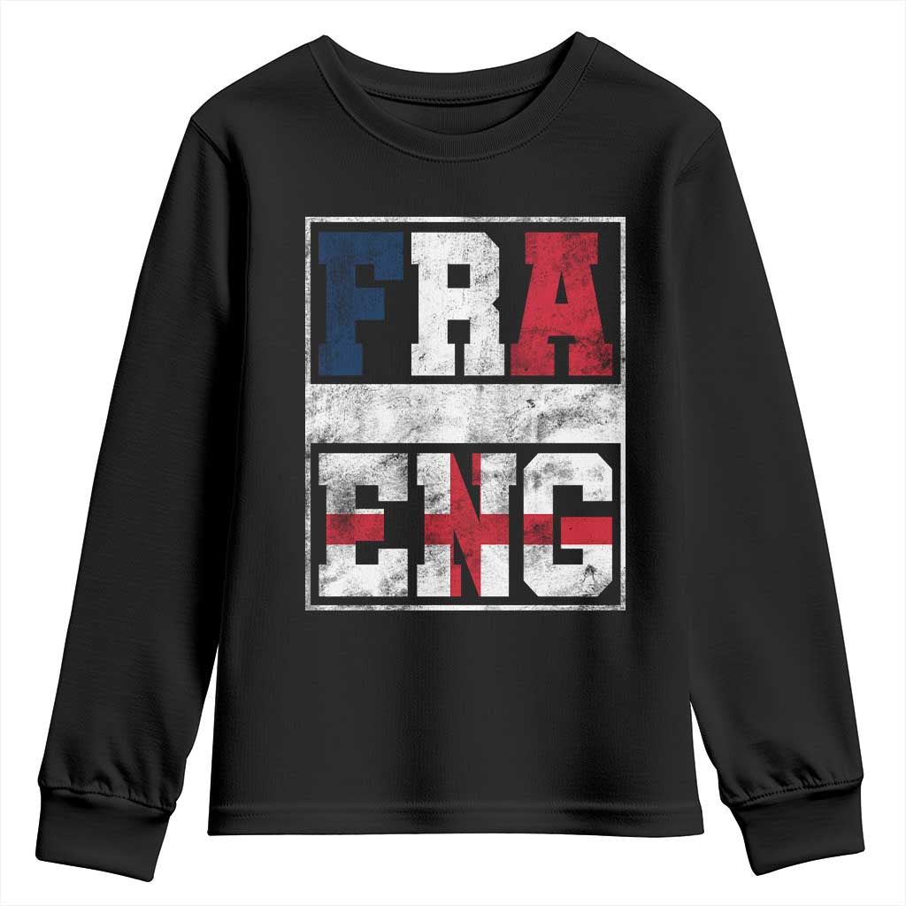 FRA ENG France England Flag Graphic Youth Sweatshirt French English Country Pride