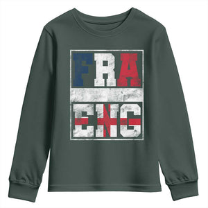 FRA ENG France England Flag Graphic Youth Sweatshirt French English Country Pride