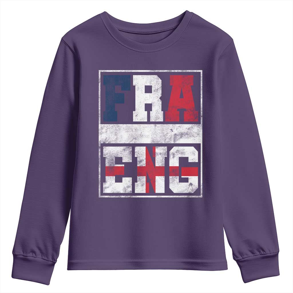 FRA ENG France England Flag Graphic Youth Sweatshirt French English Country Pride