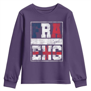 FRA ENG France England Flag Graphic Youth Sweatshirt French English Country Pride