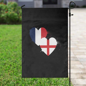 France England Flag Hearts Splatter Graphic Garden Flag Anglo English French Heritage Love Unity TS02 Print Your Wear