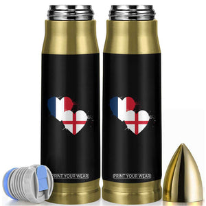 France England Flag Hearts Splatter Graphic Bullet Tumbler Anglo English French Heritage Love Unity TS02 Black Print Your Wear