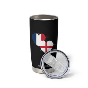 France England Flag Hearts Splatter Graphic Tumbler Cup Anglo English French Heritage Love Unity TS02 Print Your Wear