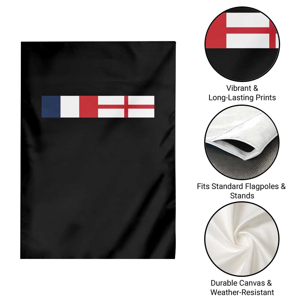 France England Dual Flag Graphic Garden Flag Anglo English French Heritage Mixed Roots Pride Match Day TS02 Print Your Wear