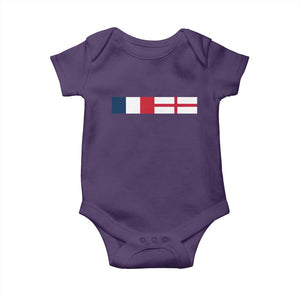 France England Dual Flag Graphic Baby Onesie Anglo English French Heritage Mixed Roots Pride Match Day TS02 Purple Print Your Wear