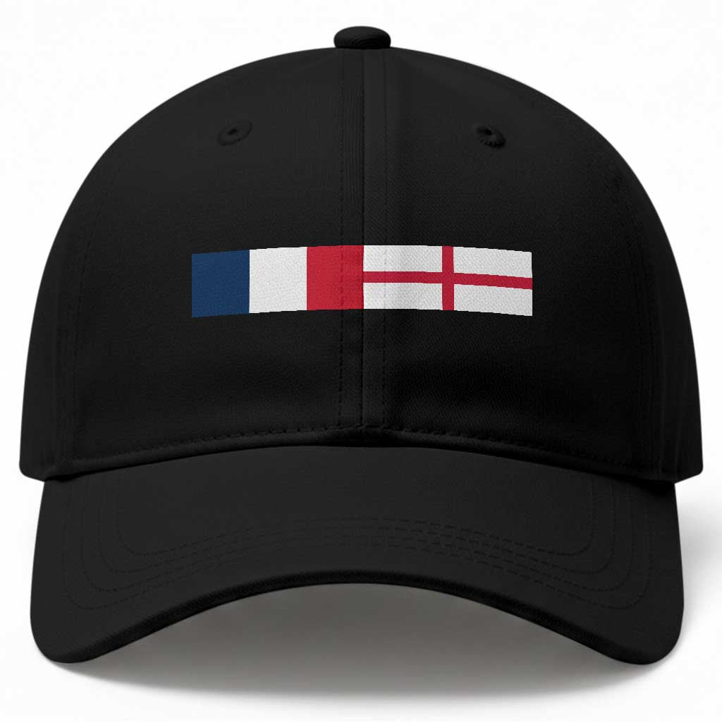 France England Dual Flag Graphic Baseball Cap Anglo English French Heritage Mixed Roots Pride Match Day TS02 Print Your Wear