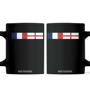 France England Dual Flag Graphic Coffee Mug Anglo English French Heritage Mixed Roots Pride Match Day TS02 Black Print Your Wear