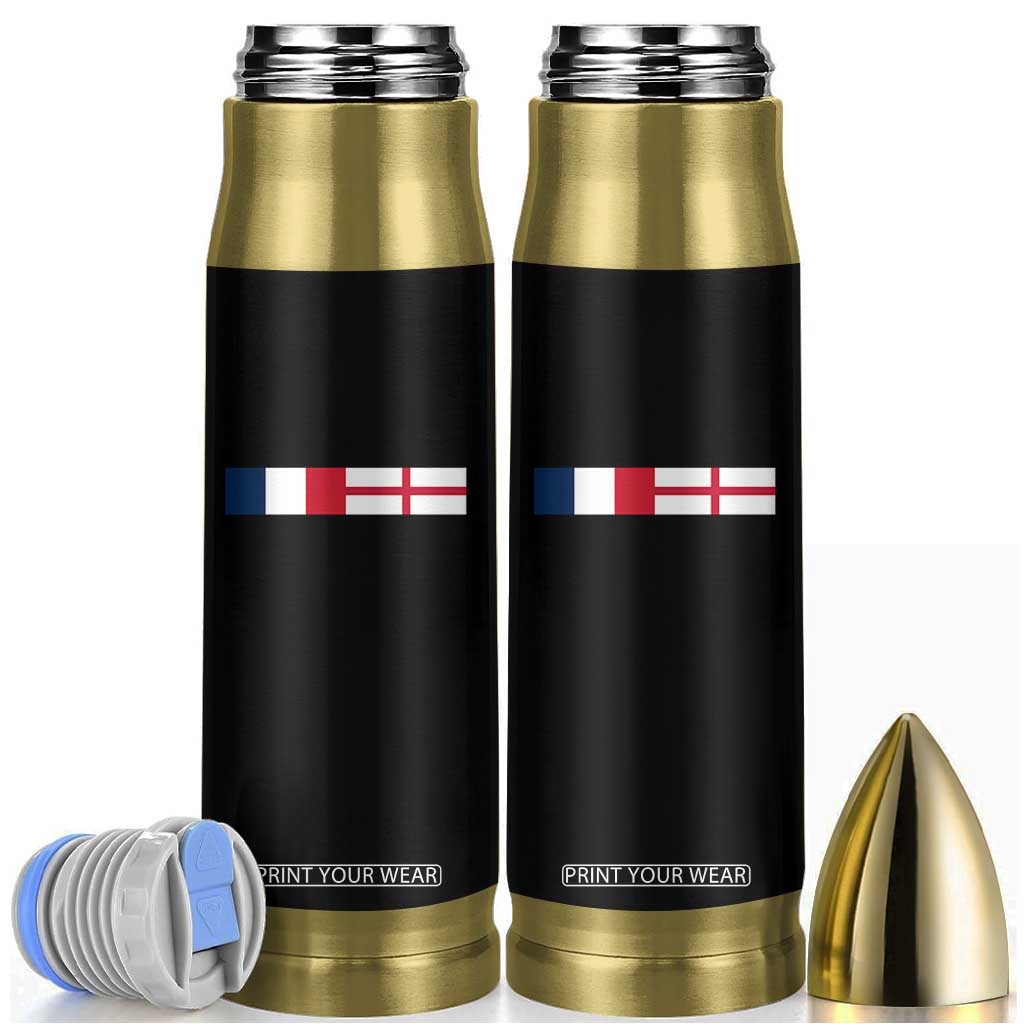France England Dual Flag Graphic Bullet Tumbler Anglo English French Heritage Mixed Roots Pride Match Day TS02 Black Print Your Wear