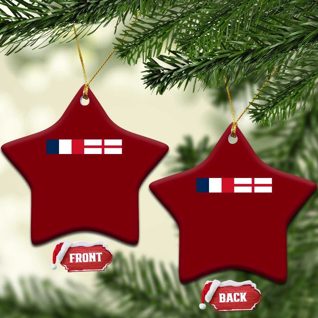 France England Dual Flag Graphic Ceramic Ornament Anglo English French Heritage Mixed Roots Pride Match Day TS02 Print Your Wear