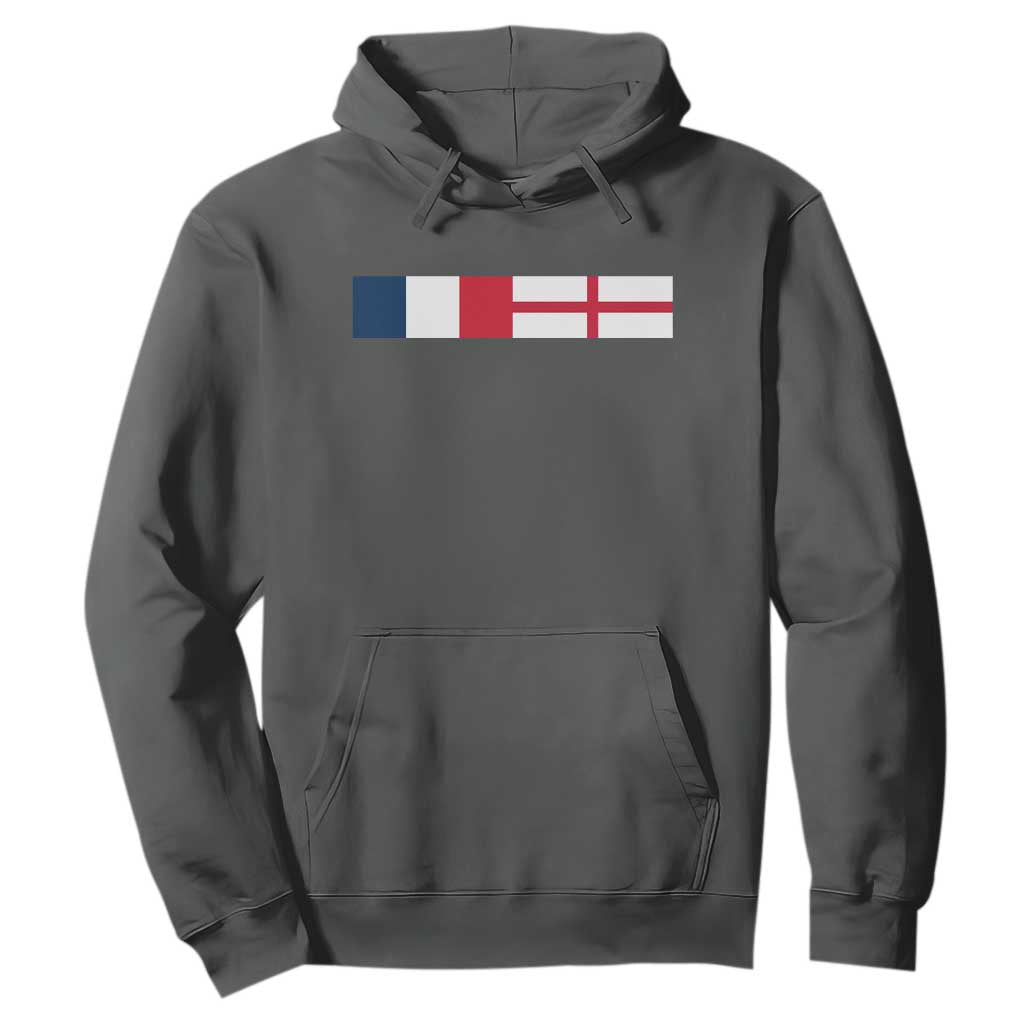 France England Dual Flag Graphic Hoodie Anglo English French Heritage Mixed Roots Pride Match Day TS02 Dark Heather Print Your Wear