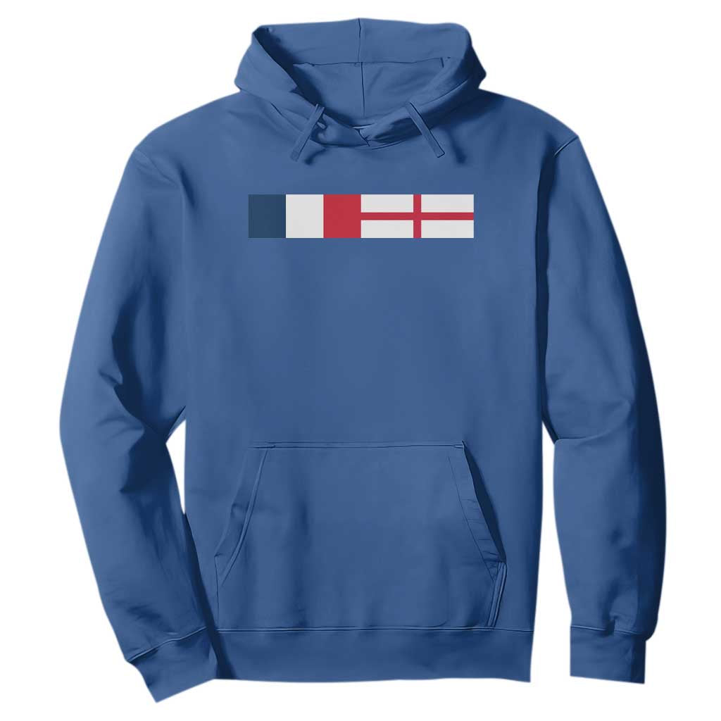 France England Dual Flag Graphic Hoodie Anglo English French Heritage Mixed Roots Pride Match Day TS02 Royal Blue Print Your Wear