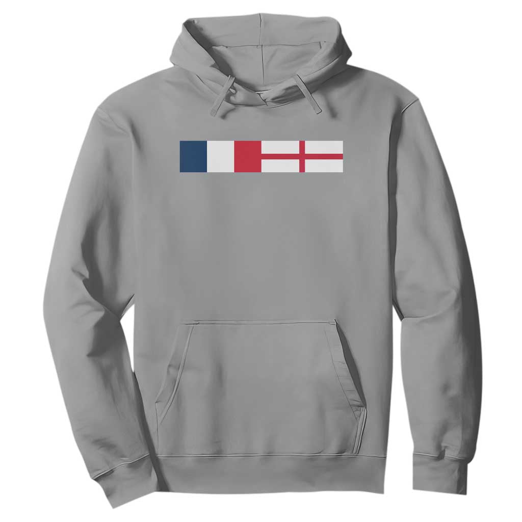 France England Dual Flag Graphic Hoodie Anglo English French Heritage Mixed Roots Pride Match Day TS02 Sport Gray Print Your Wear
