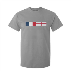 France England Dual Flag Graphic T Shirt For Kid Anglo English French Heritage Mixed Roots Pride Match Day TS02 Sport Gray Print Your Wear
