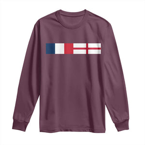 France England Dual Flag Graphic Long Sleeve Shirt Anglo English French Heritage Mixed Roots Pride Match Day TS02 Maroon Print Your Wear
