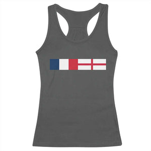 France England Dual Flag Graphic Racerback Tank Top Anglo English French Heritage Mixed Roots Pride Match Day TS02 Dark Heather Print Your Wear