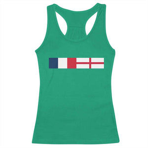 France England Dual Flag Graphic Racerback Tank Top Anglo English French Heritage Mixed Roots Pride Match Day TS02 Irish Green Print Your Wear