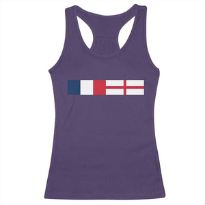 France England Dual Flag Graphic Racerback Tank Top Anglo English French Heritage Mixed Roots Pride Match Day TS02 Purple Print Your Wear