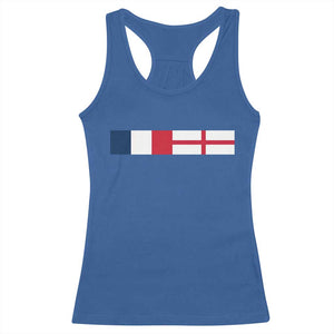 France England Dual Flag Graphic Racerback Tank Top Anglo English French Heritage Mixed Roots Pride Match Day TS02 Royal Blue Print Your Wear
