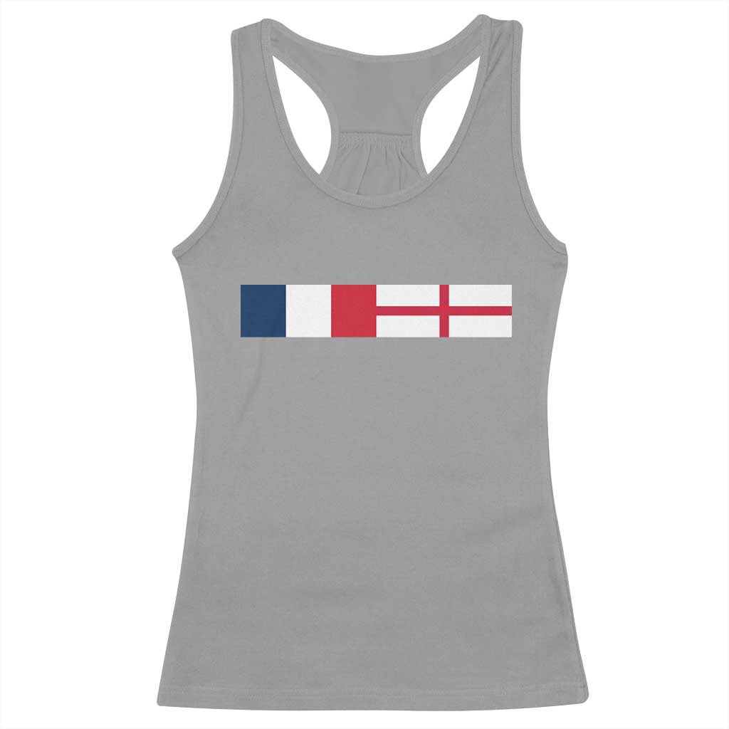 France England Dual Flag Graphic Racerback Tank Top Anglo English French Heritage Mixed Roots Pride Match Day TS02 Sport Gray Print Your Wear