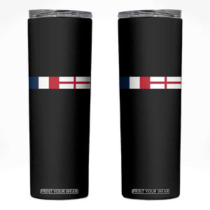 France England Dual Flag Graphic Skinny Tumbler Anglo English French Heritage Mixed Roots Pride Match Day TS02 Black Print Your Wear