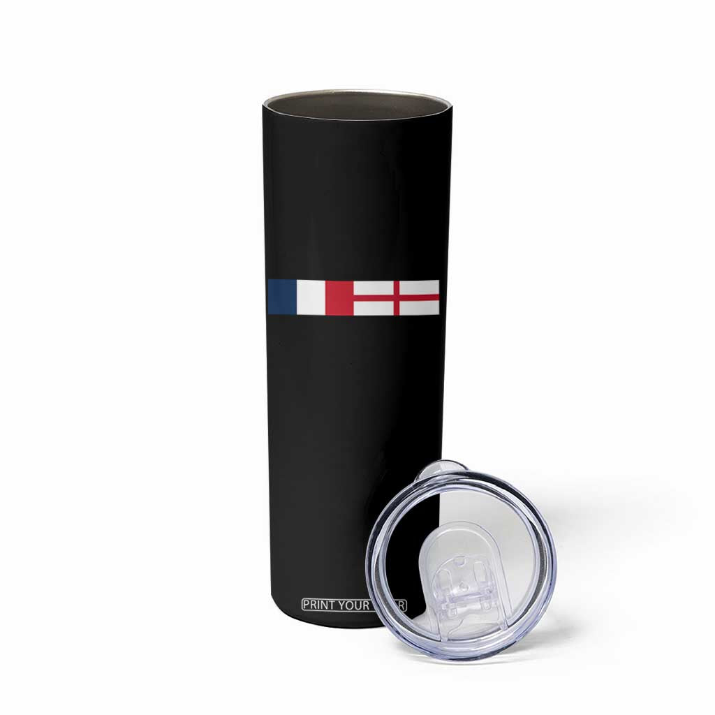 France England Dual Flag Graphic Skinny Tumbler Anglo English French Heritage Mixed Roots Pride Match Day TS02 Print Your Wear