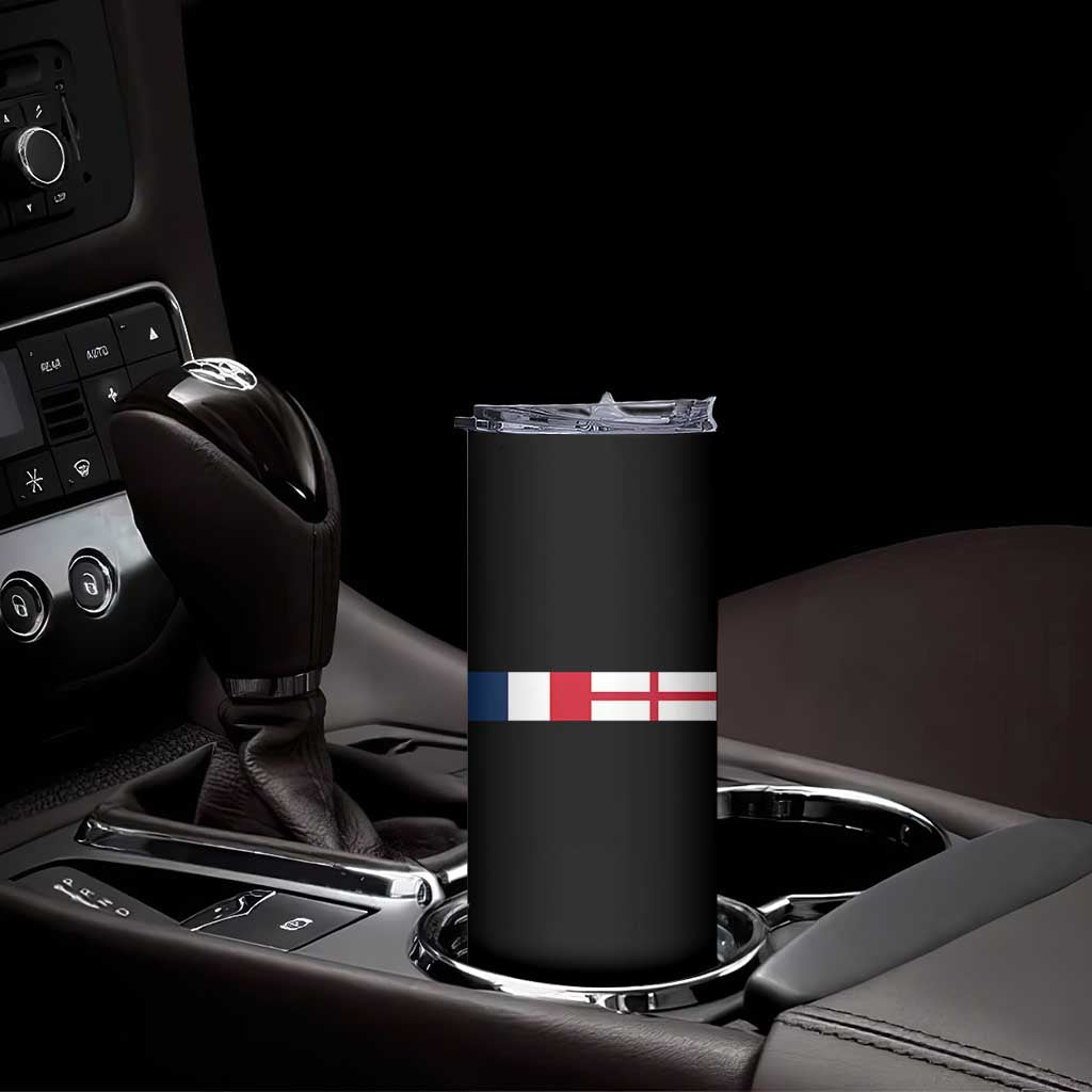 France England Dual Flag Graphic Skinny Tumbler Anglo English French Heritage Mixed Roots Pride Match Day TS02 Print Your Wear