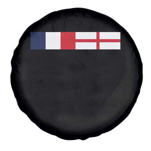 France England Dual Flag Graphic Spare Tire Cover Anglo English French Heritage Mixed Roots Pride Match Day TS02 Print Your Wear