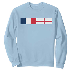 France England Dual Flag Graphic Sweatshirt Anglo English French Heritage Mixed Roots Pride Match Day TS02 Light Blue Print Your Wear