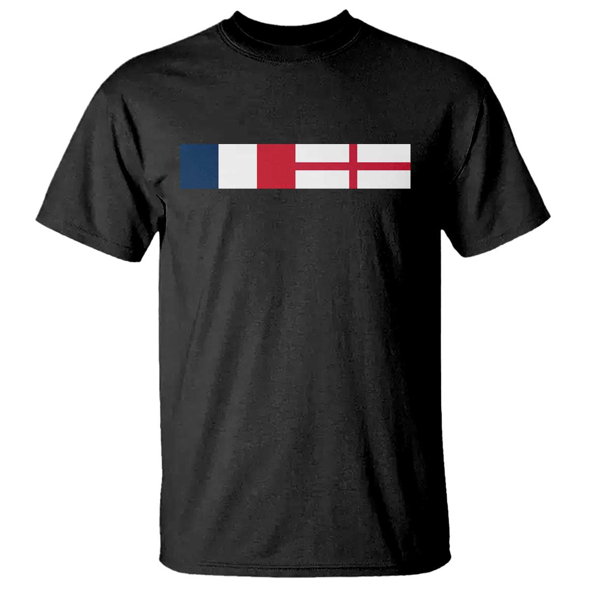 France England Dual Flag Graphic T Shirt Anglo English French Heritage Mixed Roots Pride Match Day TS02 Black Print Your Wear