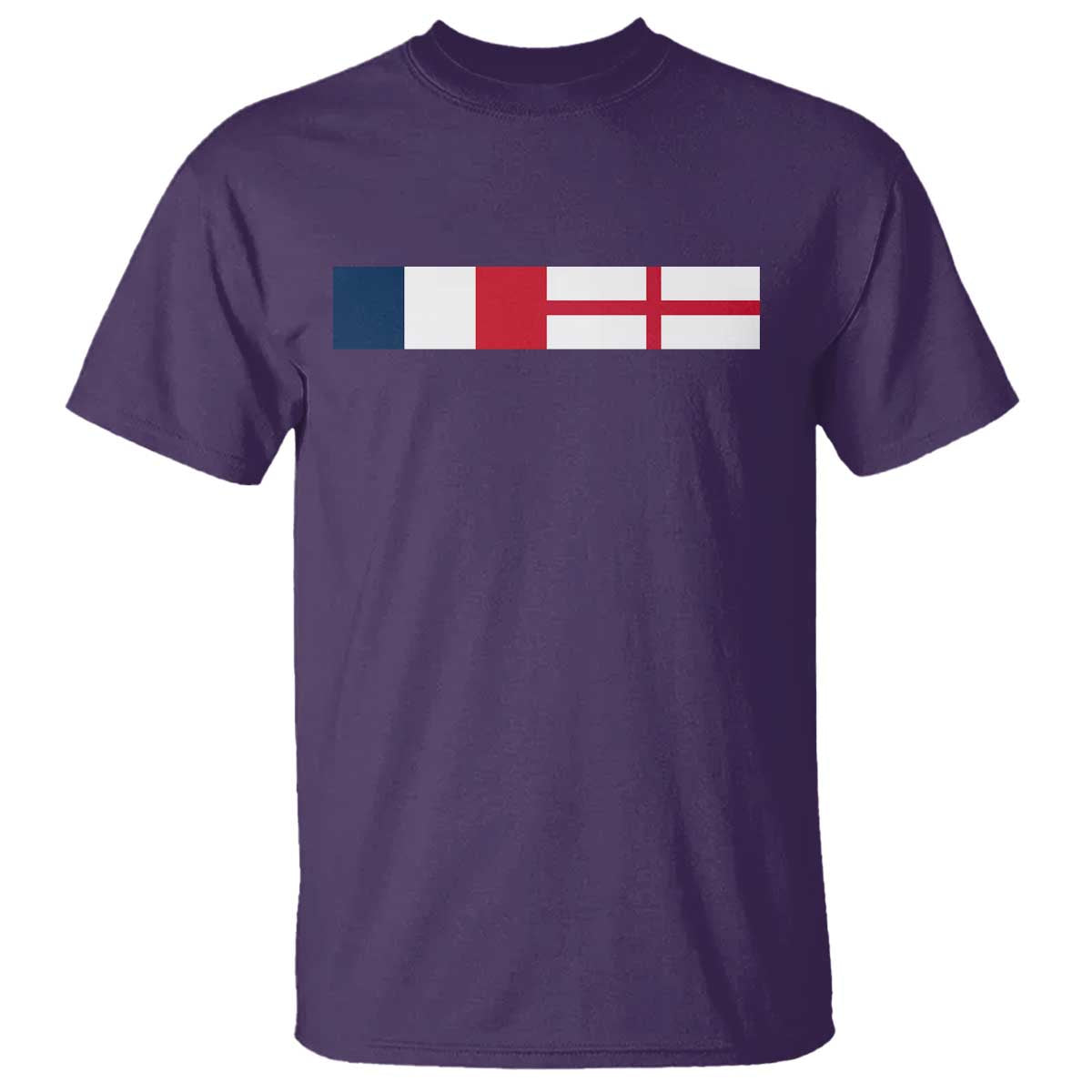 France England Dual Flag Graphic T Shirt Anglo English French Heritage Mixed Roots Pride Match Day TS02 Purple Print Your Wear