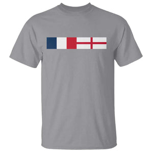 France England Dual Flag Graphic T Shirt Anglo English French Heritage Mixed Roots Pride Match Day TS02 Sport Gray Print Your Wear