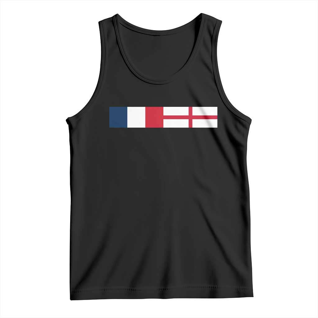 France England Dual Flag Graphic Tank Top Anglo English French Heritage Mixed Roots Pride Match Day TS02 Black Print Your Wear