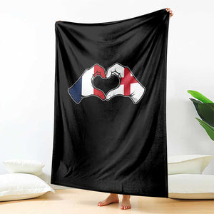 Proud Fance England Heritage Hand Heart Graphic Throw Blanket French English Anglo Roots Cross Border Love Unity TS02 Print Your Wear
