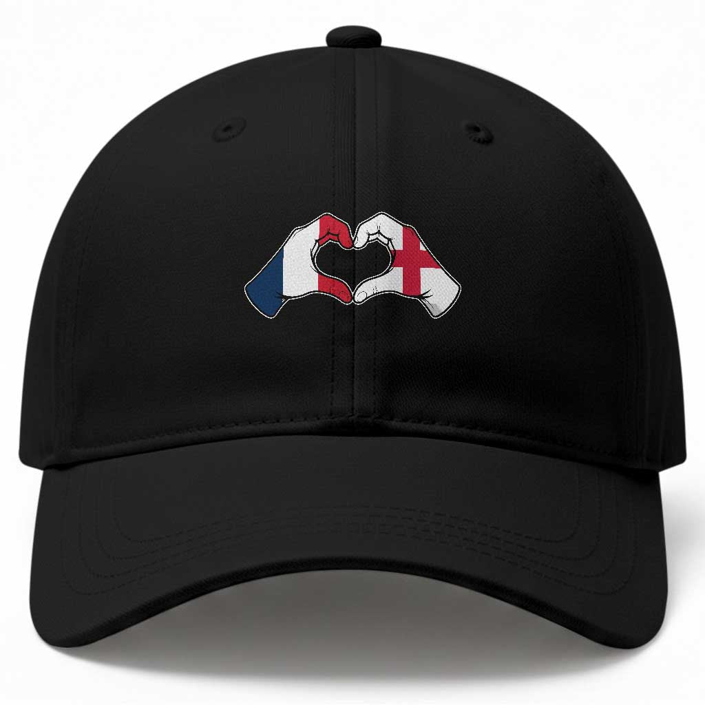 Proud Fance England Heritage Hand Heart Graphic Baseball Cap French English Anglo Roots Cross Border Love Unity TS02 Print Your Wear
