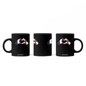 Proud Fance England Heritage Hand Heart Graphic Coffee Mug French English Anglo Roots Cross Border Love Unity TS02 Print Your Wear