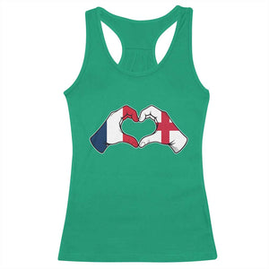Proud Fance England Heritage Hand Heart Graphic Racerback Tank Top French English Anglo Roots Cross Border Love Unity TS02 Irish Green Print Your Wear