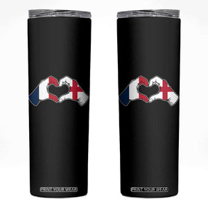 Proud Fance England Heritage Hand Heart Graphic Skinny Tumbler French English Anglo Roots Cross Border Love Unity TS02 Black Print Your Wear