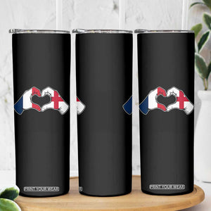 Proud Fance England Heritage Hand Heart Graphic Skinny Tumbler French English Anglo Roots Cross Border Love Unity TS02 Print Your Wear