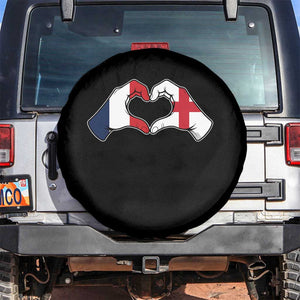 Proud Fance England Heritage Hand Heart Graphic Spare Tire Cover French English Anglo Roots Cross Border Love Unity TS02 No hole Black Print Your Wear