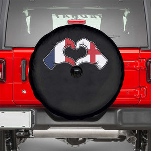Proud Fance England Heritage Hand Heart Graphic Spare Tire Cover French English Anglo Roots Cross Border Love Unity TS02 Black Print Your Wear