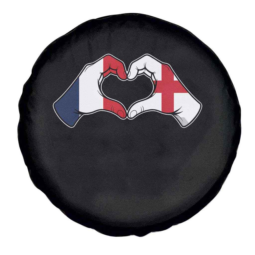 Proud Fance England Heritage Hand Heart Graphic Spare Tire Cover French English Anglo Roots Cross Border Love Unity TS02 Print Your Wear