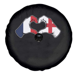 Proud Fance England Heritage Hand Heart Graphic Spare Tire Cover French English Anglo Roots Cross Border Love Unity TS02 Print Your Wear