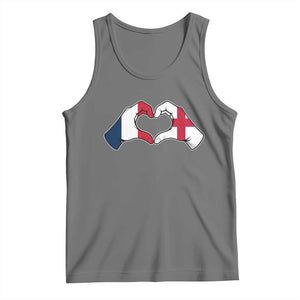 Proud Fance England Heritage Hand Heart Graphic Tank Top French English Anglo Roots Cross Border Love Unity TS02 Black Heather Print Your Wear