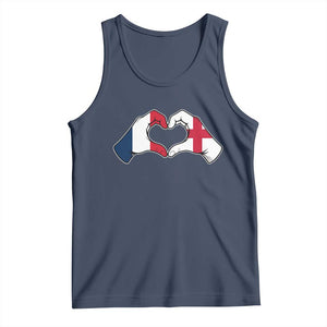 Proud Fance England Heritage Hand Heart Graphic Tank Top French English Anglo Roots Cross Border Love Unity TS02 Navy Print Your Wear