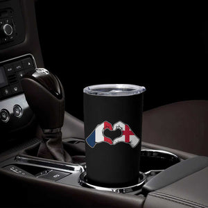 Proud Fance England Heritage Hand Heart Graphic Tumbler Cup French English Anglo Roots Cross Border Love Unity TS02 Print Your Wear
