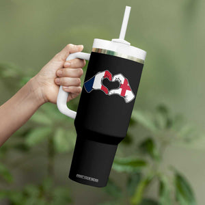 Proud Fance England Heritage Hand Heart Graphic Tumbler With Handle French English Anglo Roots Cross Border Love Unity TS02 Print Your Wear
