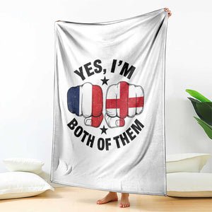 Yes Im Both Of Them France England Flag Fists Graphic Throw Blanket French English Anglo Dual Pride Heritage TS02 Print Your Wear
